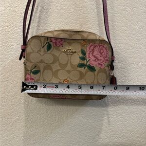 Coach Pink Roses Signature Camera Bag GUC